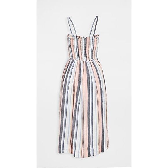 Free People Striped Midi Dress - Blue, Pink, White - Picture 3 of 12